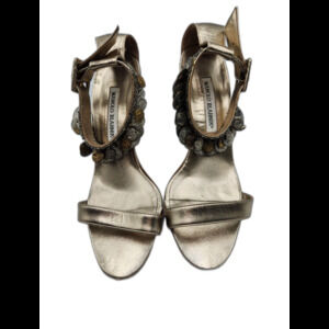 Manolo Blahnik Peep Toe Strappy Heels – Size 37.5